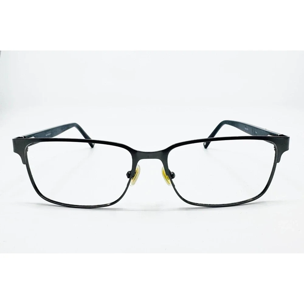 Bulova Eyeglasses Mens Black Rectangular Metal Frames 59-17-150